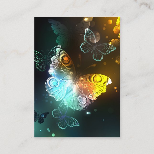 Luminous Butterfly and Night butterflies Place Card (Front)