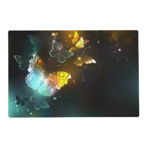 Luminous Butterfly and Night butterflies Placemat