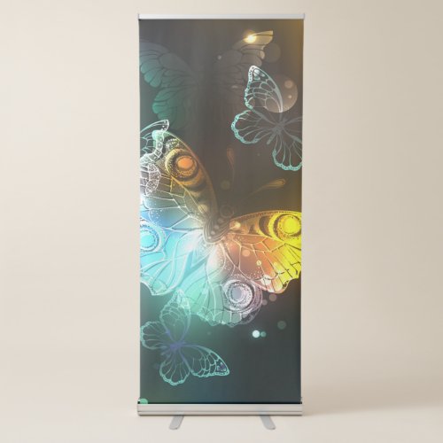 Luminous Butterfly and Night butterflies Retractable Banner
