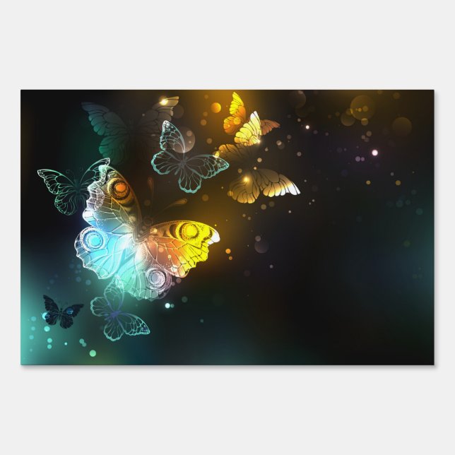 Luminous Butterfly and Night butterflies Sign (Front)