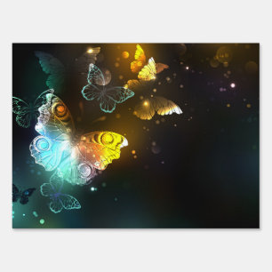 Luminous Butterfly and Night butterflies Sign