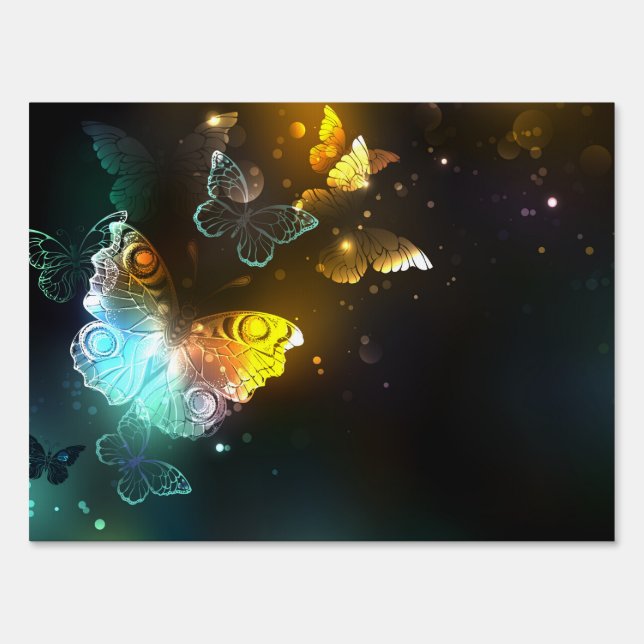 Luminous Butterfly and Night butterflies Sign (Front)