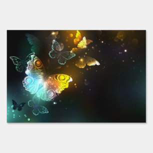 Luminous Butterfly and Night butterflies Sign
