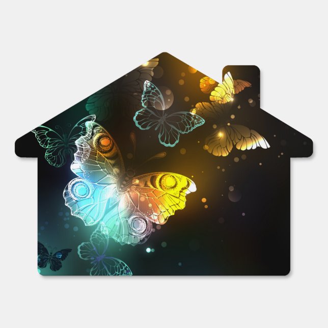 Luminous Butterfly and Night butterflies Sign (Front)