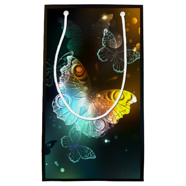 Luminous Butterfly and Night butterflies Small Gift Bag (Front)