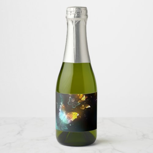 Luminous Butterfly and Night butterflies Sparkling Wine Label