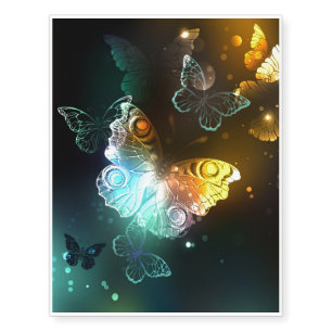 Luminous Butterfly and Night butterflies Temporary Tattoos