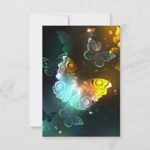 Luminous Butterfly and Night butterflies Thank You Card