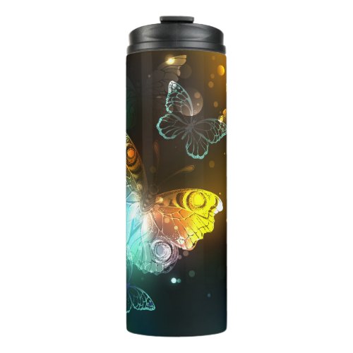 Luminous Butterfly and Night butterflies Thermal Tumbler
