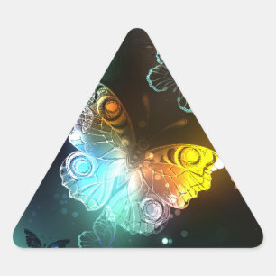 Luminous Butterfly and Night butterflies Triangle Sticker