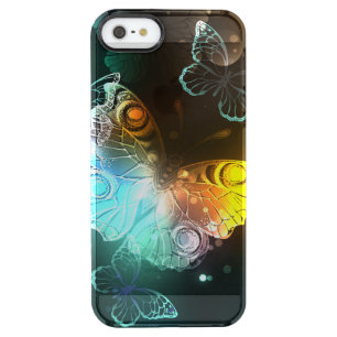 Luminous Butterfly and Night butterflies Clear iPhone SE/5/5s Case