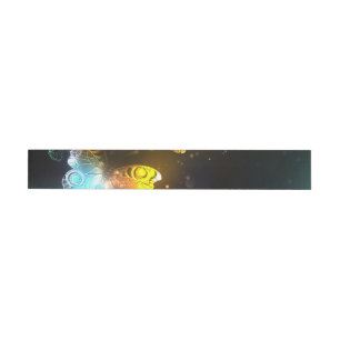 Luminous Butterfly and Night butterflies Wrap Around Address Label
