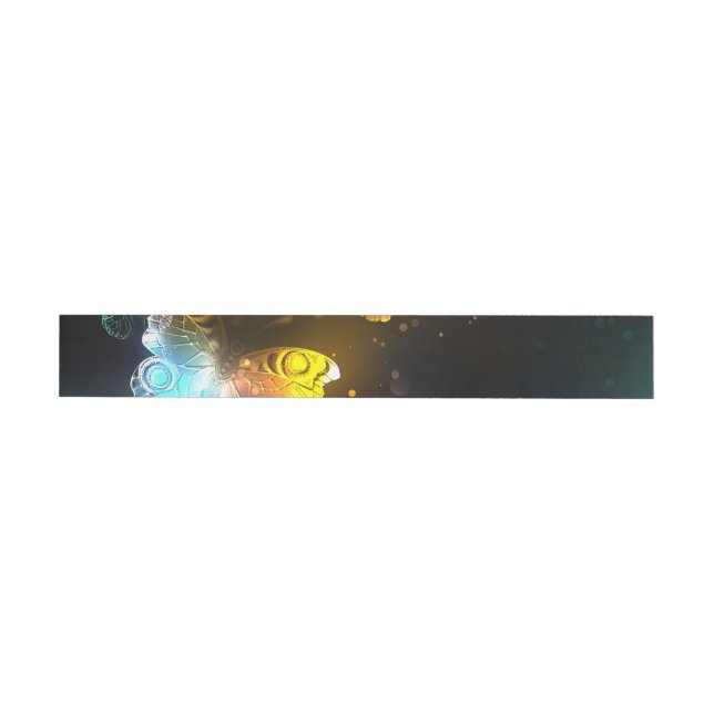 Luminous Butterfly and Night butterflies Wrap Around Address Label (Individual)