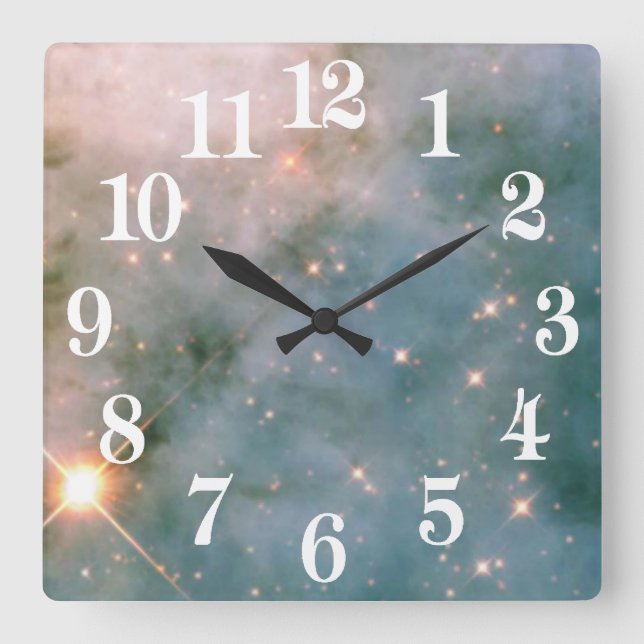 Luminous Carina Nebula Square Wall Clock (Front)