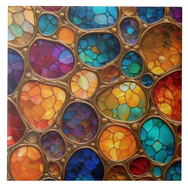 Luminous Cells Ceramic Tile (Front)