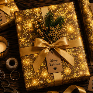 Luminous Christmas Waltz Wrapping Paper Sheets