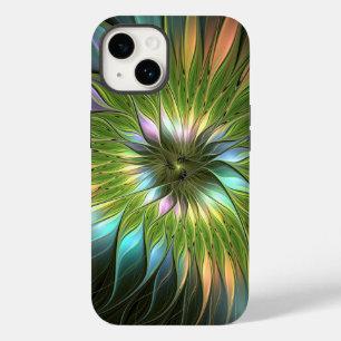 Luminous Colorful Fantasy Flower Fractal Art Case-Mate iPhone 14 Case