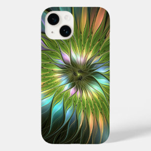 Luminous Colorful Fantasy Flower Fractal Art Case-Mate iPhone 14 Case