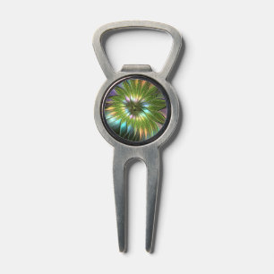 Luminous Colorful Fantasy Flower Fractal Art Divot Tool