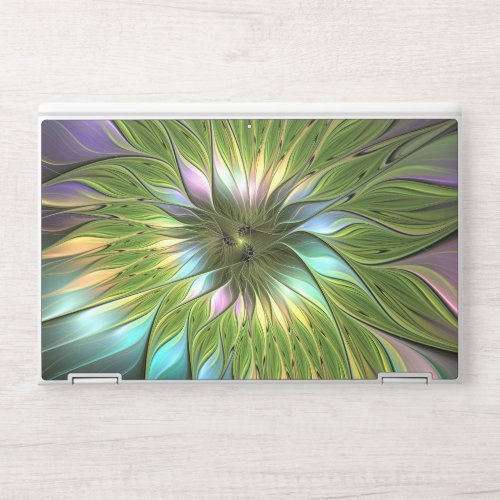 Luminous Colorful Fantasy Flower Fractal Art HP Laptop Skin