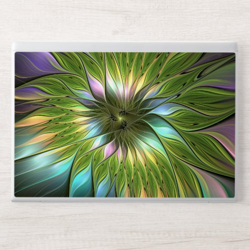 Luminous Colorful Fantasy Flower Fractal Art HP Laptop Skin