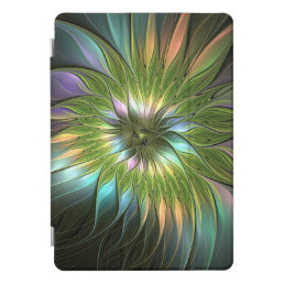 Luminous Colorful Fantasy Flower Fractal Art iPad Pro Cover