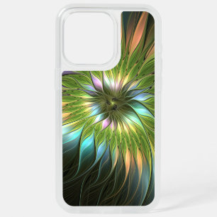 Luminous Colorful Fantasy Flower Fractal Art iPhone 15 Pro Max Case
