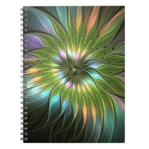 Luminous Colorful Fantasy Flower Fractal Art Notebook