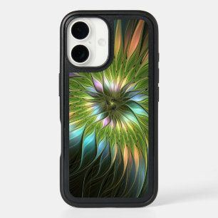 Luminous Colorful Fantasy Flower Fractal Art iPhone 16 Case