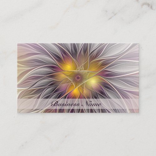 Luminous Colorful Flower Abstract Modern Fractal Business Card
