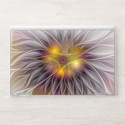 Luminous Colorful Flower, Abstract Modern Fractal HP Laptop Skin