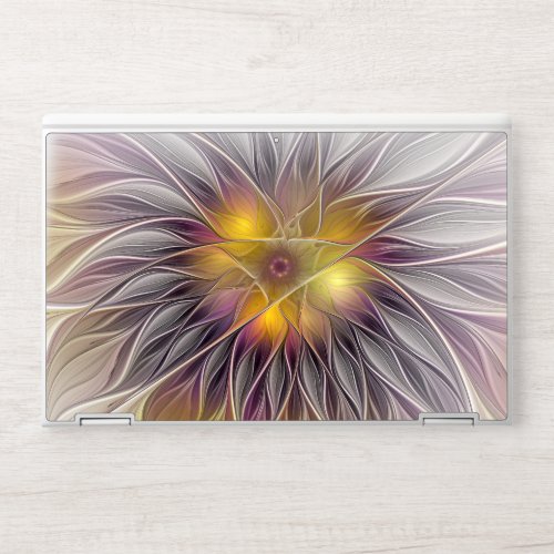 Luminous Colorful Flower Abstract Modern Fractal HP Laptop Skin