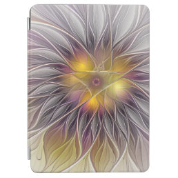 Luminous Colorful Flower, Abstract Modern Fractal iPad Air Cover