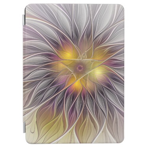 Luminous Colorful Flower Abstract Modern Fractal iPad Air Cover