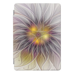 Luminous Colorful Flower, Abstract Modern Fractal iPad Pro Cover