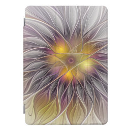Luminous Colorful Flower, Abstract Modern Fractal iPad Pro Cover