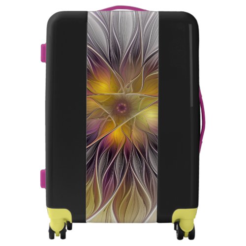 Luminous Colorful Flower Abstract Modern Fractal Luggage