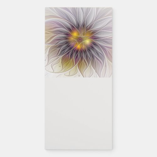 Luminous Colorful Flower Abstract Modern Fractal Magnetic Notepad