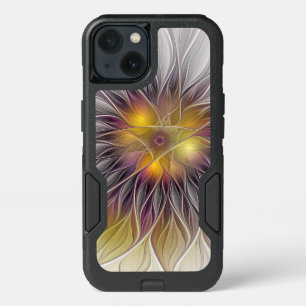 Luminous Colorful Flower, Abstract Modern Fractal iPhone 13 Case
