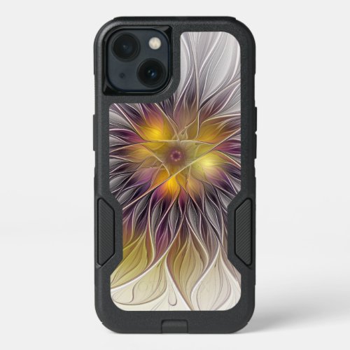 Luminous Colorful Flower Abstract Modern Fractal iPhone 13 Case