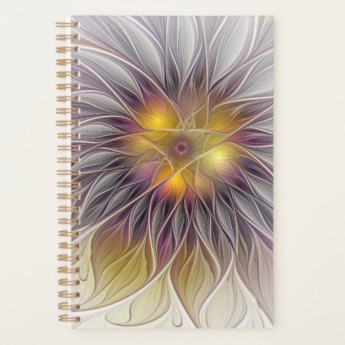 Luminous Colorful Flower Abstract Modern Fractal Planner