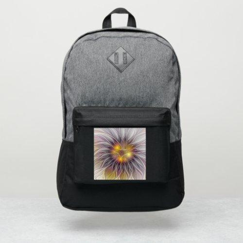 Luminous Colorful Flower Abstract Modern Fractal Port Authority Backpack