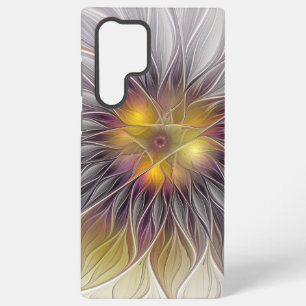 Luminous Colorful Flower, Abstract Modern Fractal Samsung Galaxy S22 Ultra Case