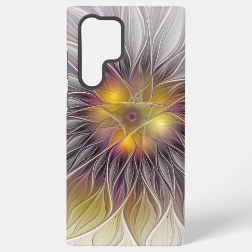 Luminous Colorful Flower Abstract Modern Fractal Samsung Galaxy S22 Ultra Case