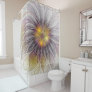 Luminous Colorful Flower, Abstract Modern Fractal Shower Curtain