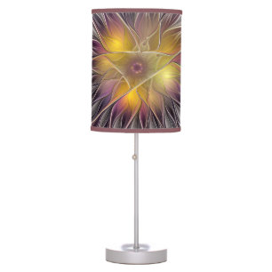 Luminous Colorful Flower, Abstract Modern Fractal Table Lamp