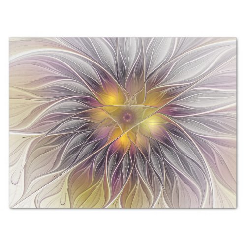 Luminous Colorful Flower Abstract Modern Fractal Tissue Paper