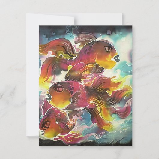 Luminous Colorful Goldfish Silk Art (Front)