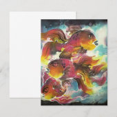 Luminous Colorful Goldfish Silk Art (Front/Back)