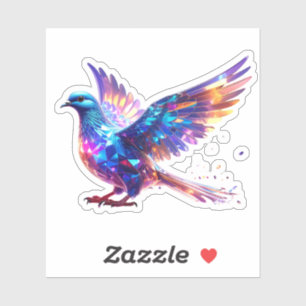 Luminous Crystal Dove Art Print Sticker